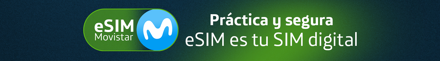 Banner principal eSIM Movistar con persona usando smartphone
